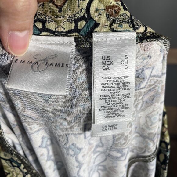 Emma James Women's Skirt Size Small Artsy Abstract Pull On Stretch Bohemian Midi - Picture 7 of 7